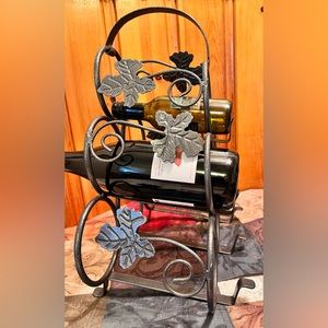 VINTAGE Mid Century WIRE WINE RACK Eames era DARK GREY